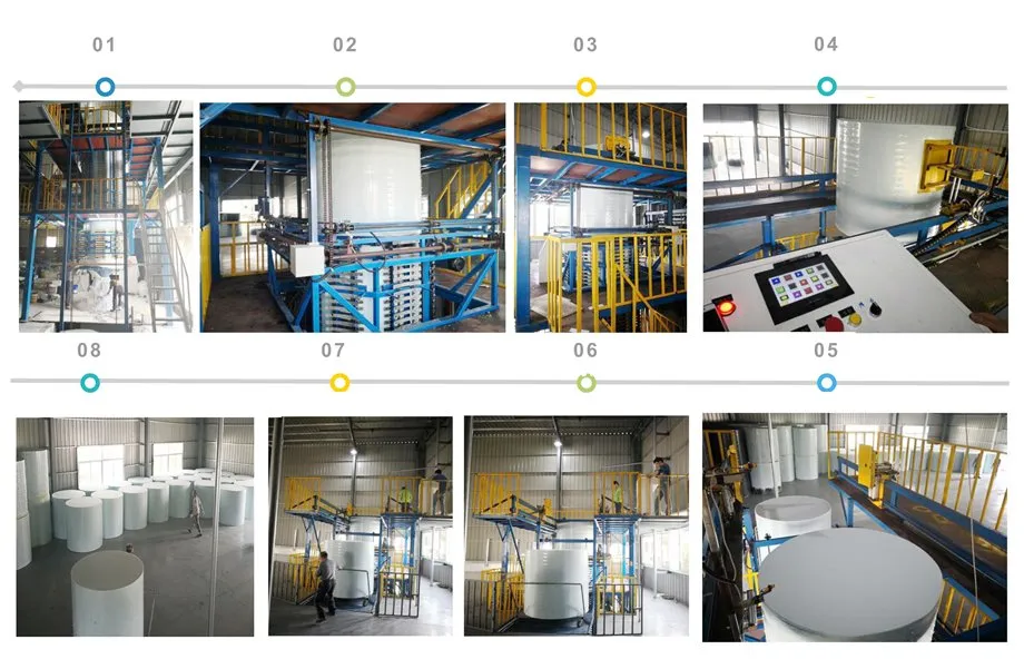 The manufacturing process of vertical automatic continuously foaming machine